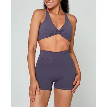 Danysu Cross Waist Scrunch Butt Workout Shorts for Women