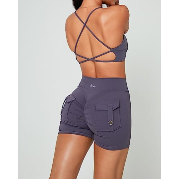 Danysu Cross Waist Scrunch Butt Workout Shorts for Women