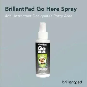 BrilliantPad Go Here! Puppy Potty Training Spray | Natural Attractant, Dog & Puppy Home Housebreaking Aid for Pets | Safe for Animals, Furniture & Plants | Use on Pee Pads Indoor & Outdoor | 4oz