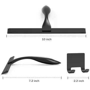 10" Stainless Steel Shower Squeegee with Hook