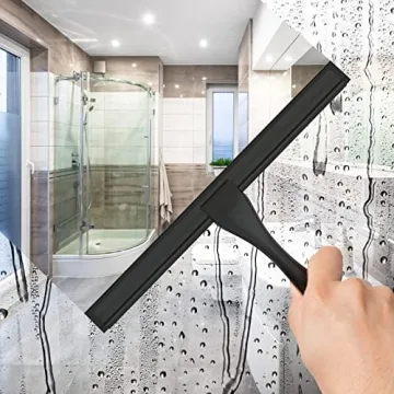 10" Stainless Steel Shower Squeegee with Hook