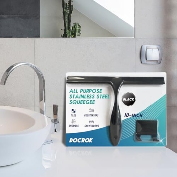 10" Stainless Steel Shower Squeegee with Hook