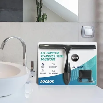 10" Stainless Steel Shower Squeegee with Hook