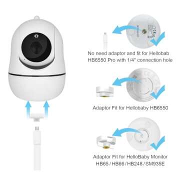 15.7 inches Baby Monitor Mount Compatible with HelloBaby HB6550/HB65/HB6550 pro/HB66/HB248,ANMEATE S...