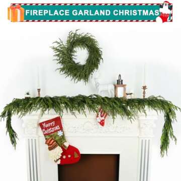 6 Ft Realistic Christmas Garland,Natural Droopy,Soft Bendable Garlands for Decoration Christmas, Lifelike Cedar Garland,Outdoor Christmas Decorations,Home Decor Thanksgiving Decorations Indoor