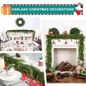 6 Ft Realistic Christmas Garland,Natural Droopy,Soft Bendable Garlands for Decoration Christmas, Lifelike Cedar Garland,Outdoor Christmas Decorations,Home Decor Thanksgiving Decorations Indoor