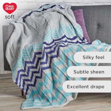 Red Heart Soft Yarn, Light Gray Heather (E728.9440)