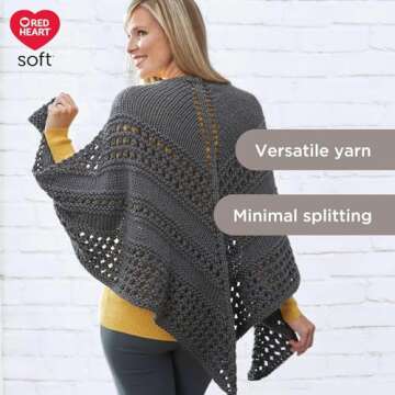 Red Heart Soft Yarn, Light Gray Heather (E728.9440)