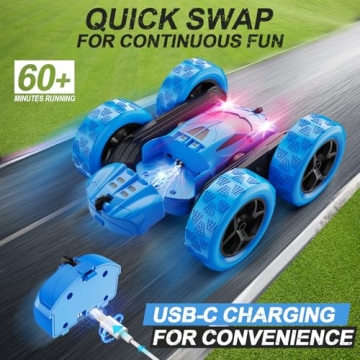 QUNREDA 4WD Stunt RC Car for Kids Ages 6-12