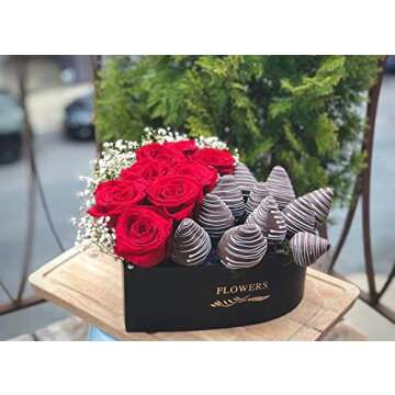 UNIKPACKAGING Set of 3, Heart Shaped Flower/Gift Boxes (Black)