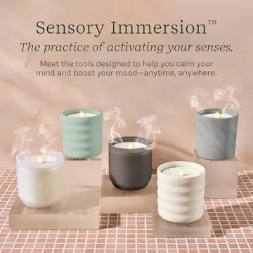 Lifelines Flameless Candle Aromatherapy Essential Oil Diffuser with ClickWick Essential Oil Blend - Cordless & Waterless Diffuser for Home - Scented Electric Candles Blow Out Flame - Cream Bubble