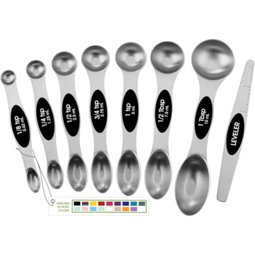 Magnetic Measuring Spoons Set - Black, 8 pcs