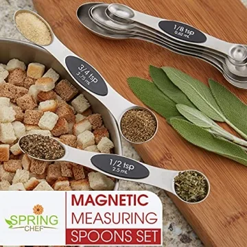 Magnetic Measuring Spoons Set - Black, 8 pcs