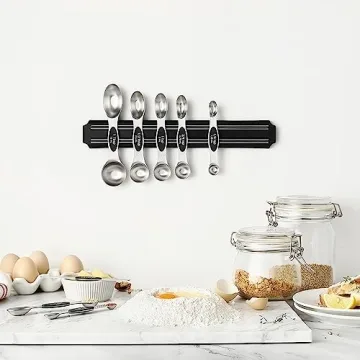 Magnetic Measuring Spoons Set - Black, 8 pcs