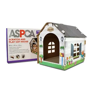ASPCA Cat House with Scratching Pad - Cozy Retreat for Cats