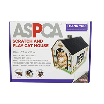 ASPCA Cat House with Scratching Pad - Cozy Retreat for Cats