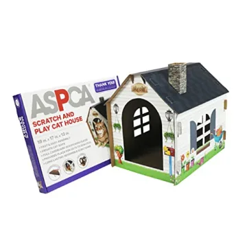 ASPCA Cat House with Scratching Pad - Cozy Retreat for Cats