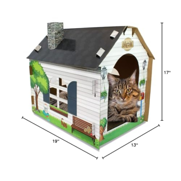 ASPCA Cat House with Scratching Pad - Cozy Retreat for Cats