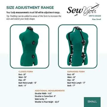 Dritz Sew You Adjustable Dress Form Small for Perfect Fit