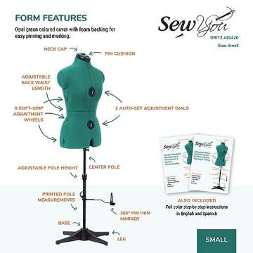 Dritz Sew You Adjustable Dress Form Small for Perfect Fit
