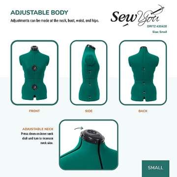Dritz Sew You Adjustable Dress Form Small for Perfect Fit