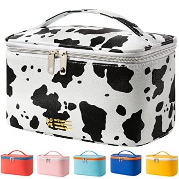 Travel Cosmetic Organizer - Cow Print Makeup Bag