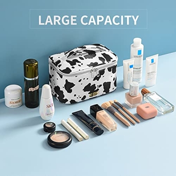 Travel Cosmetic Organizer - Cow Print Makeup Bag