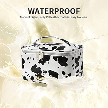 Travel Cosmetic Organizer - Cow Print Makeup Bag