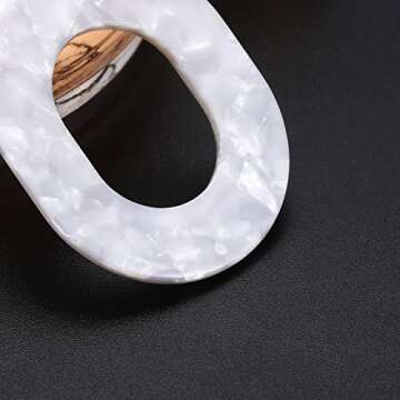 Acrylic Earrings For Women Statement Geometric Earrings Resin Acetate Drop Dangle Earrings Mottled Hoop Earrings Fashion Jewelry (White)