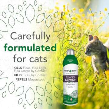 Vet's Best Flea and Tick Spray for Cats - Natural Formula