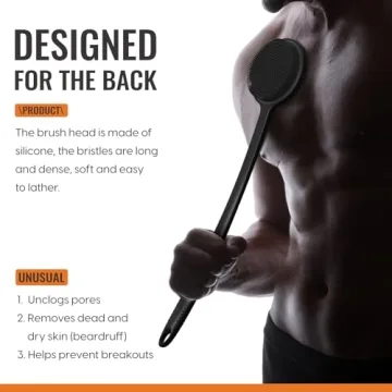 VWMYQ Silicone Back Scrubber with Long Handle for Shower