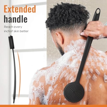 VWMYQ Silicone Back Scrubber with Long Handle for Shower