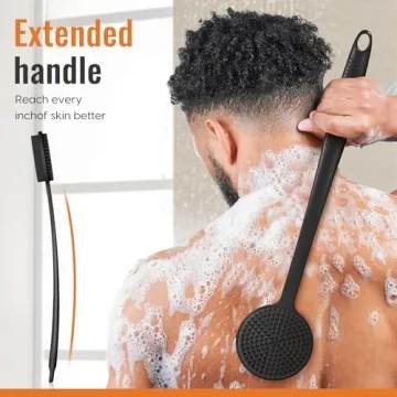 VWMYQ Silicone Back Scrubber with Long Handle for Shower