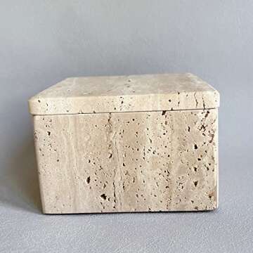StonePlus Natural Marble Ring Jewelry Box - Elegant & Functional Storage