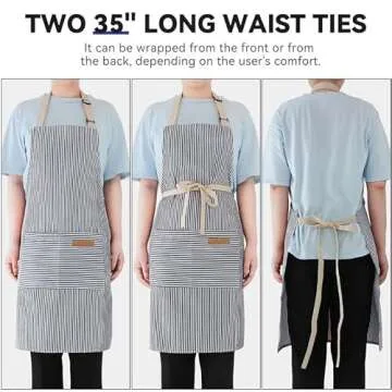 NLUS Adjustable Kitchen Aprons with Pockets - Dual Pack