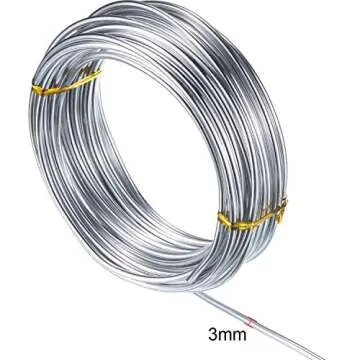 Tatuo 9 Gauge/3 mm Armature Wire Aluminum Craft Wire for Sculpting Silver DIY Bendable Craft 32.8ft/ 10m with 1 Round Nosed Plier to Cut