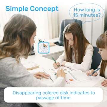 Ainowes 60 Minute Visual Timer with Protective Case, Rainbow Disk Timer for Kids and Adults, Silent ...