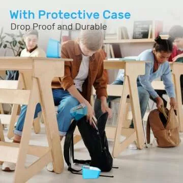 Ainowes 60 Minute Visual Timer with Protective Case, Rainbow Disk Timer for Kids and Adults, Silent Countdown Time Management Tool for Study Work Excercise or Beauty(Blue Rainbow)