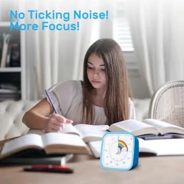 Ainowes 60 Minute Visual Timer with Protective Case, Rainbow Disk Timer for Kids and Adults, Silent Countdown Time Management Tool for Study Work Excercise or Beauty(Blue Rainbow)