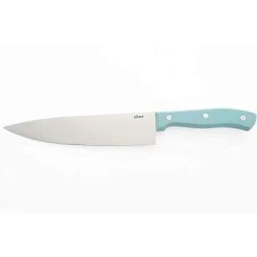 Oster Evansville 14 Piece Cutlery Set, Stainless Steel with Turquoise Handles -