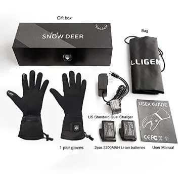 Heated Glove Liners for Winter Activities, Rechargeable Warmth