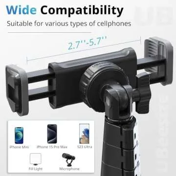 UBeesize 72" Phone Tripod & Selfie Stick, Camera Tripod Stand with Wireless Remote and Phone Holder,Compatible with iPhone Android Phone, Perfect for Selfies/Video Recording/Live Streaming Black
