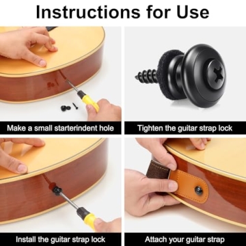 Yutzhre 2 PCS Guitar Strap Locks - Premium Mushroom Style Design