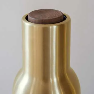 Stylish Salt and Pepper Grinder Set in Brass and Walnut