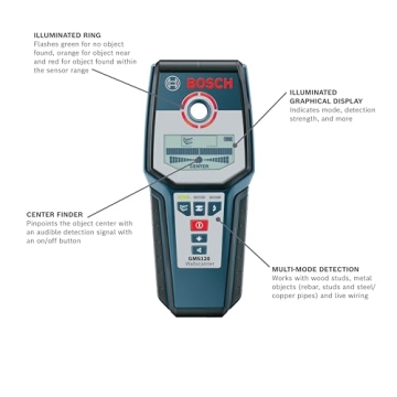 BOSCH GMS 120 Wall Scanner for Wood Metal Live Wiring