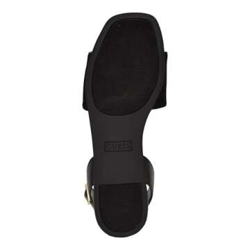 Guess Women's HAZENS Flat Sandal, Black Logo 001, 9