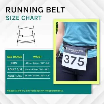 Velochampion Triathlon Running Belt: Elastic, Comfortable and Clip-Fastened. Adjustable Waist Belt f...