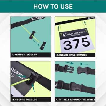 Velochampion Adjustable Running Belt for Races