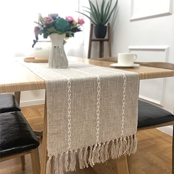 FLPYARD Vintage Woven Table Runner for Bohemian Dining Decor