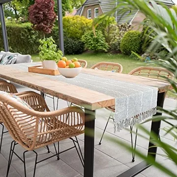 FLPYARD Vintage Woven Table Runner for Bohemian Dining Decor